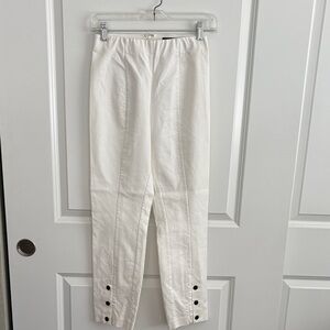 Rag &bone White Button-Detail Pants